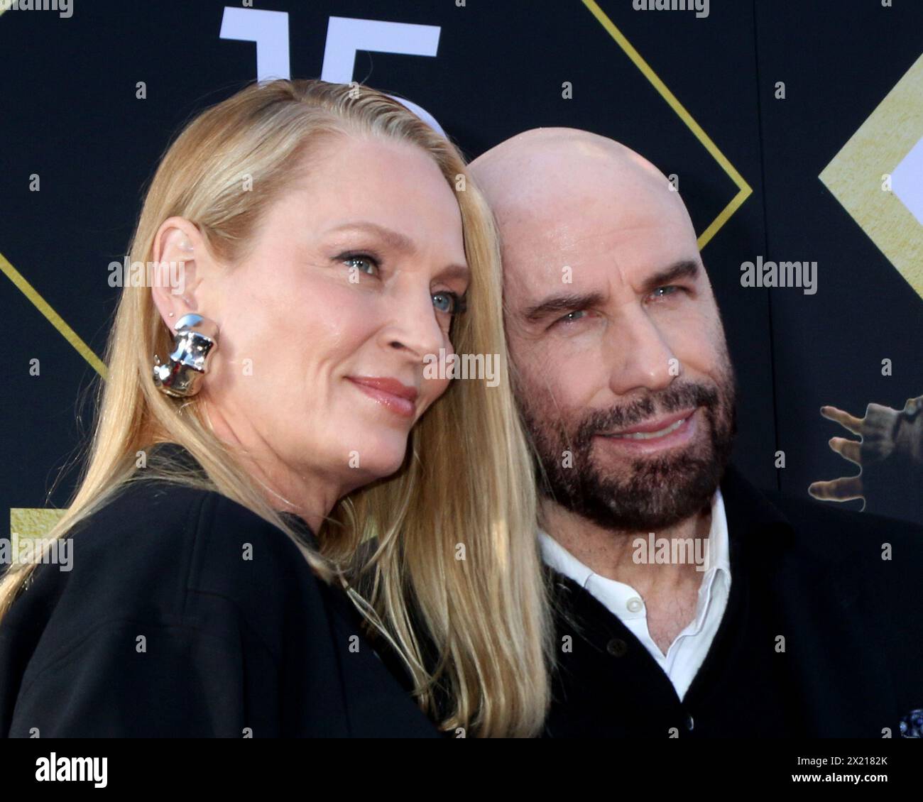 April 18, 2024, Los Angeles, Ca, USA: LOS ANGELES - APR 18: Uma Thurman, John Travolta at the 2024 TCM Classic Film Festival Opening Night - 30th Anniversary Presentation Of ''Pulp Fiction'' at the TCL Chinese Theater IMAX on April 18, 2024 in Los Angeles, CA (Credit Image: © Kay Blake/ZUMA Press Wire) EDITORIAL USAGE ONLY! Not for Commercial USAGE! Stock Photo