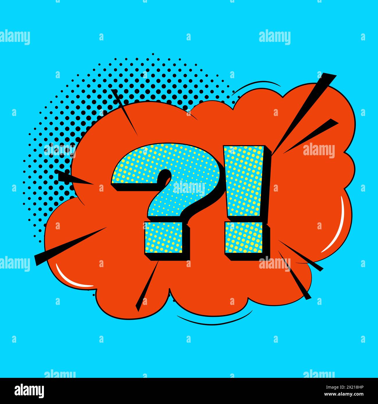 Question mark speech bubble in trendy pop art style. Comic sound effect