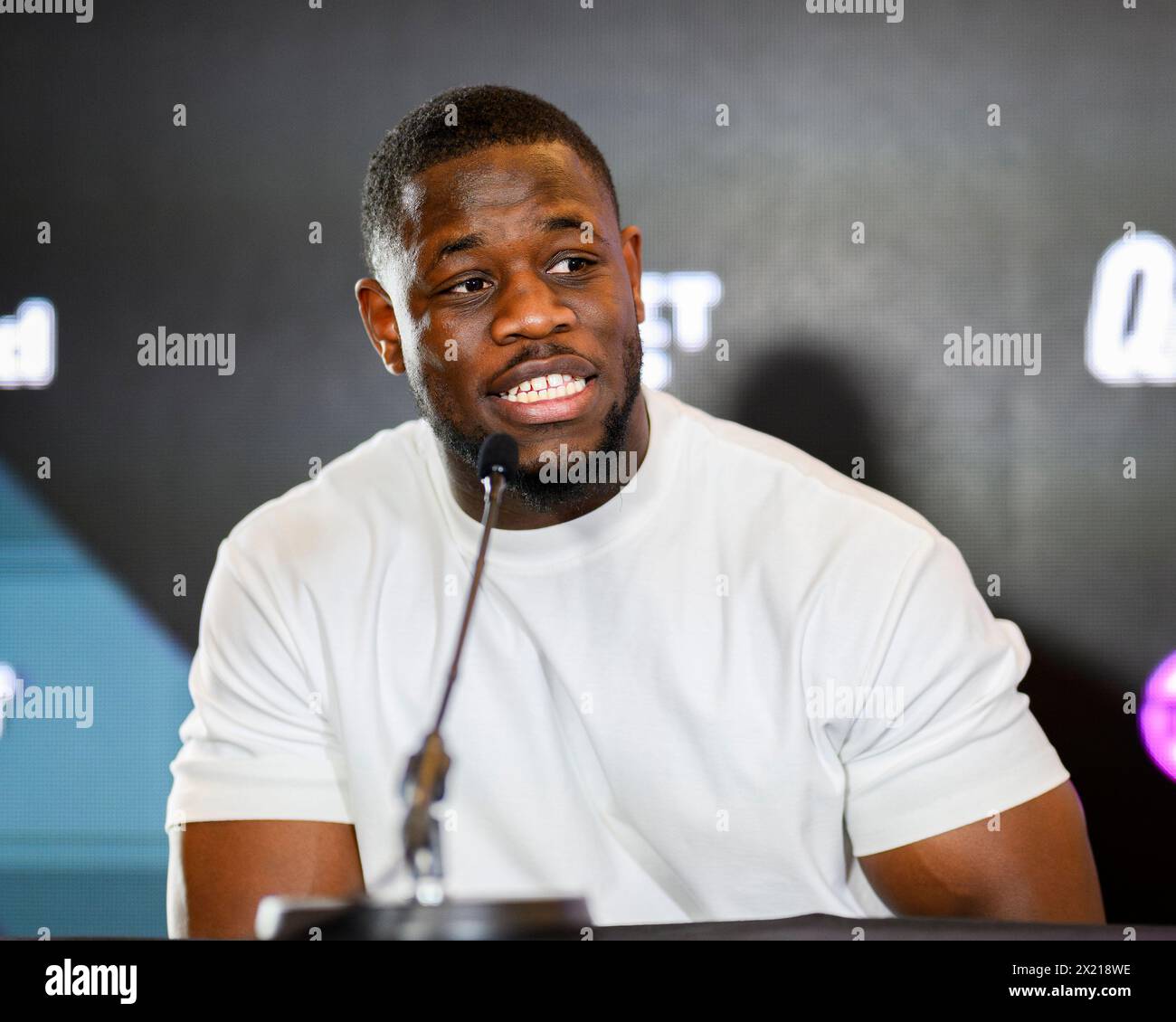 LONDON, UNITED KINGDOM. 18 Apr, 2025. Aloys Youmbi during Queensberry