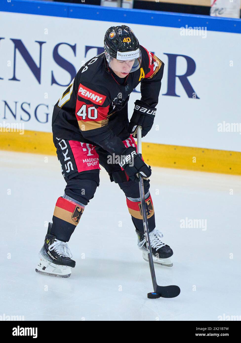 Alexander EHL Nr.40 of Germany  in the match GERMANY - SLOVAKIA 7-3 Friendly match DEB ICE HOCKEY, World Championship 2024 preparation in Kaufbeuren Germany, Apr 18, 2024,  Season 2023/2024, Slowakei,  Photographer: ddp images / star-images Stock Photo