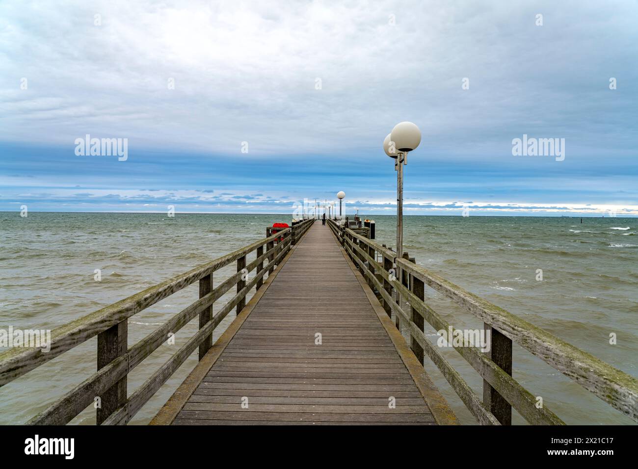 The pier in the Baltic Sea resort of Kühlungsborn in winter, Mecklenburg-Western Pomerania, Germany Stock Photo