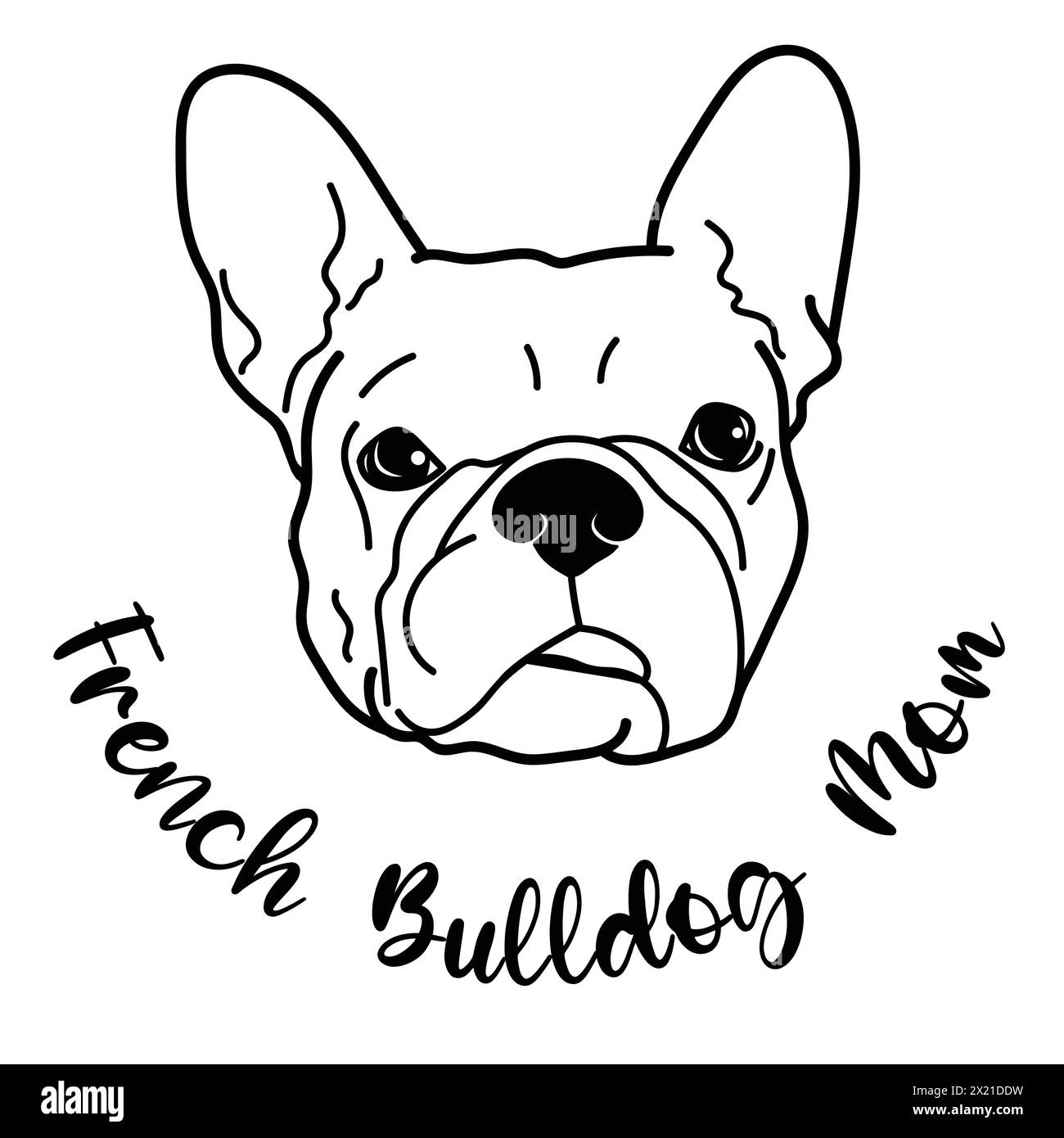 Adorable French Bulldog Mom Artwork, an adorable design features a
