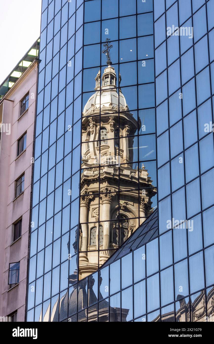 Beautiful view to historic Metropolitan Cathedral reflection Stock Photo