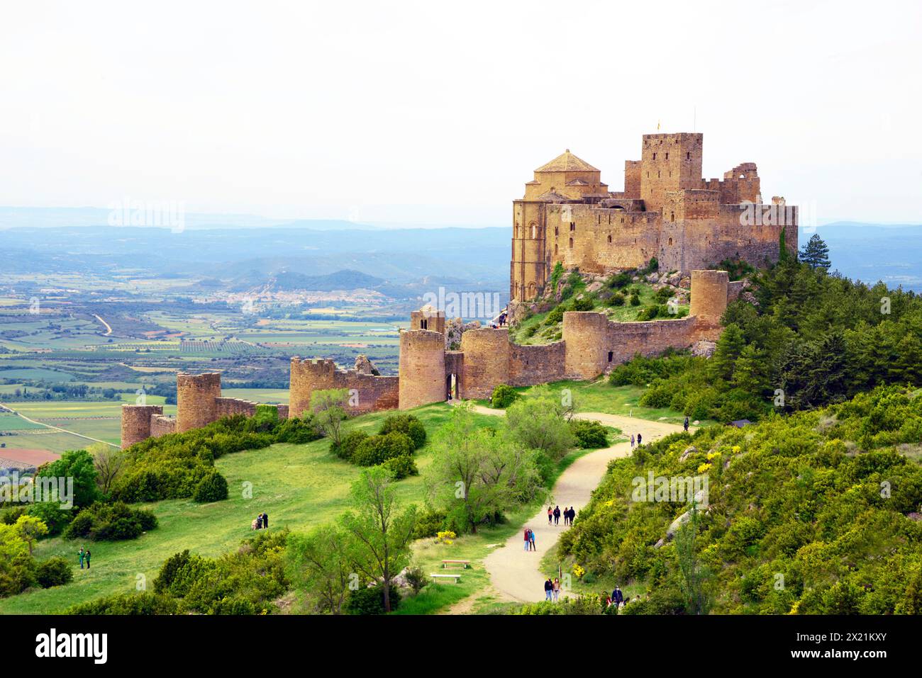 famous castle of Loarre near the town of Huesca, Spain, Aragon, Ayerbe Stock Photo