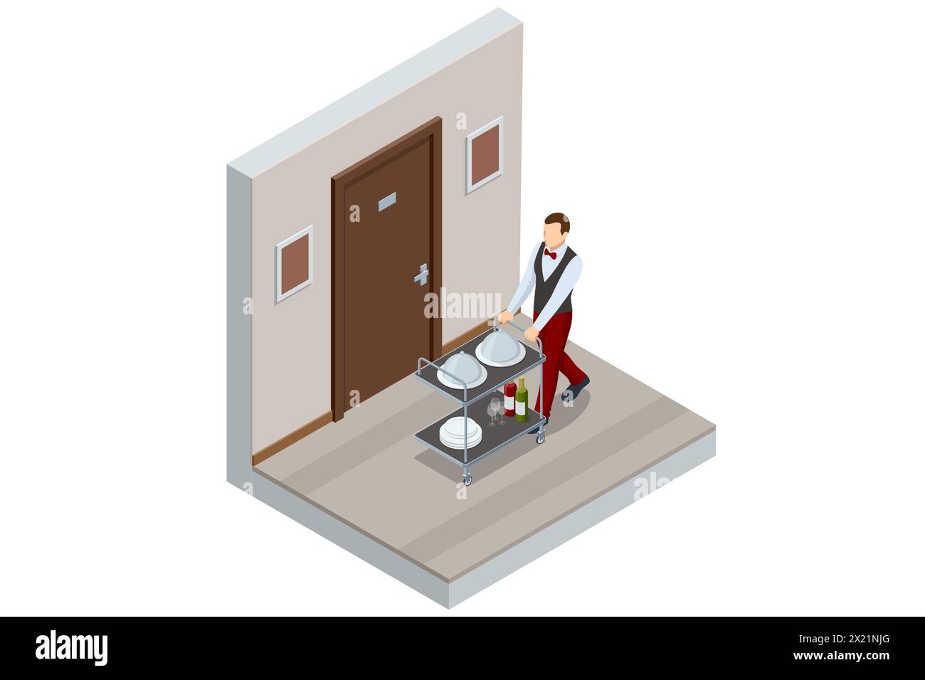 Waiter serving trolley hi-res stock photography and images - Alamy