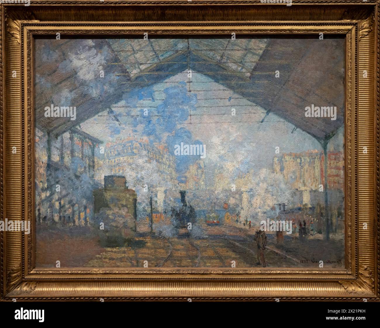 Paris, France 04 12 2024 Orsay Museum. SaintLazare Station painted