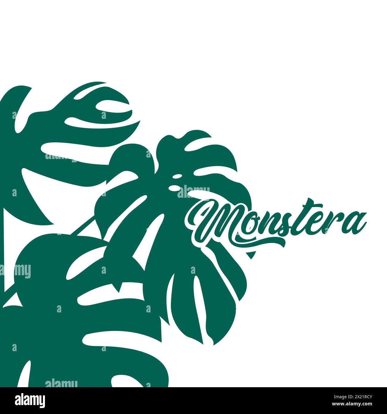 Monstera Plants Illustration Background Stock Vector