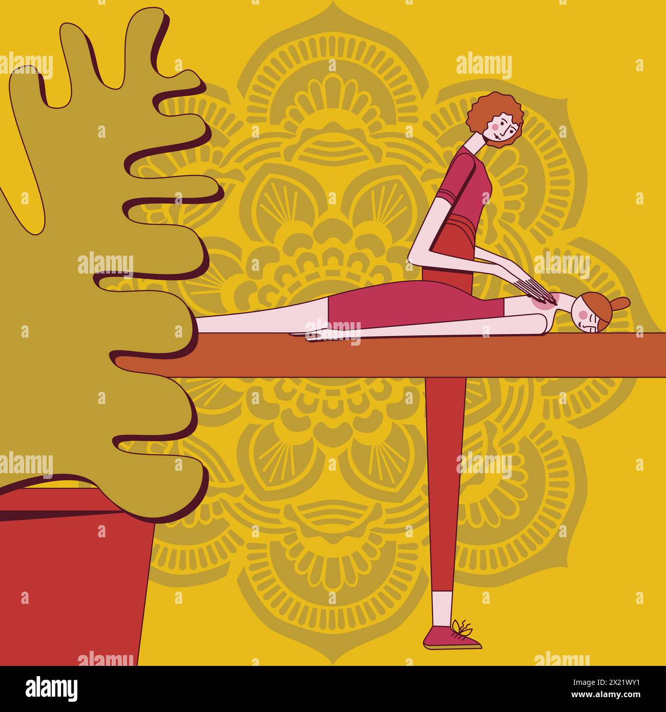 Trigger point massage therapy by professional therapist in spa. Design ...