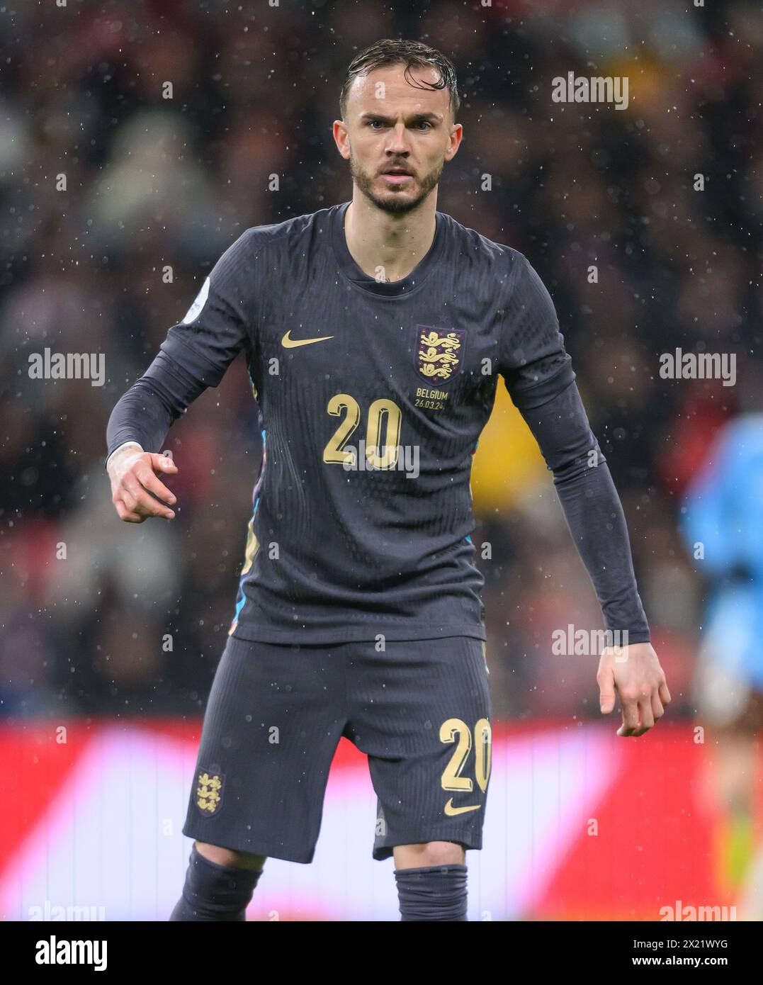 26 Mar 2024 - England v Belgium - International Friendly - Wembley Stadium. England's James Maddison in action against Belgium.  Picture : Mark Pain / Alamy Live News Stock Photo