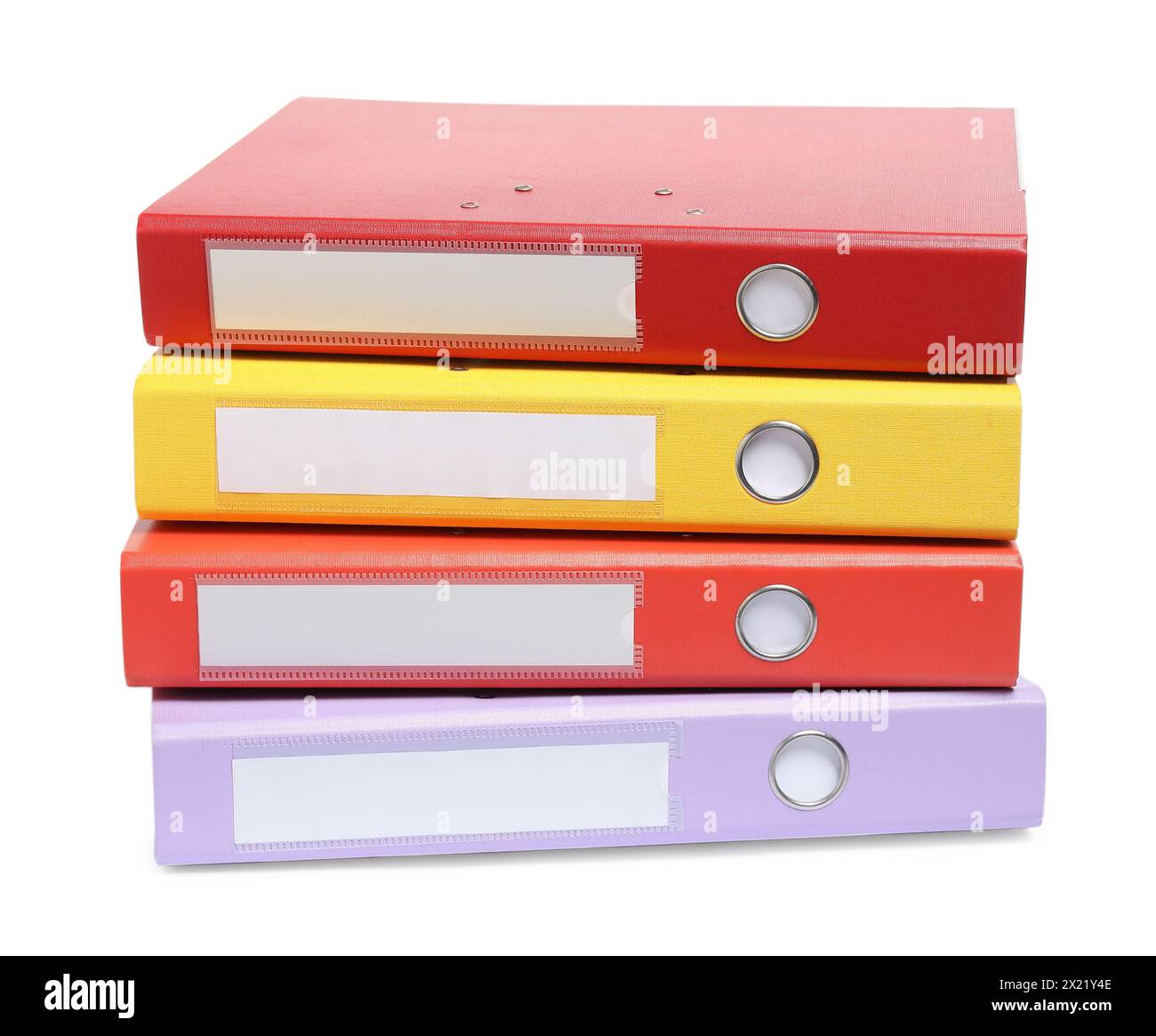 Many bright office folders isolated on