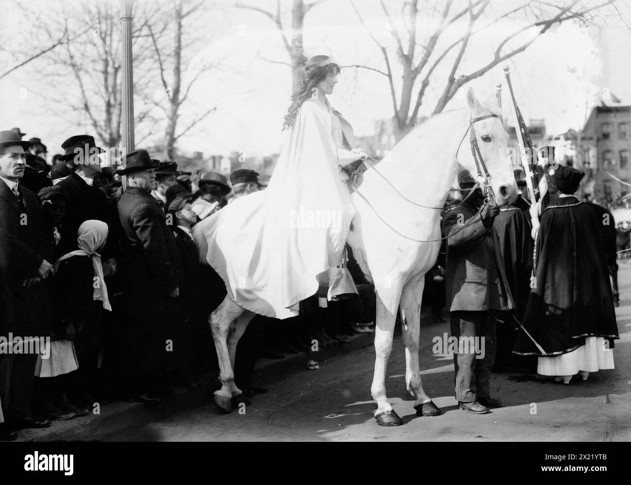 Suffrage parade, Inez Milholland, 1913. Shows lawyer Inez Milholland ...