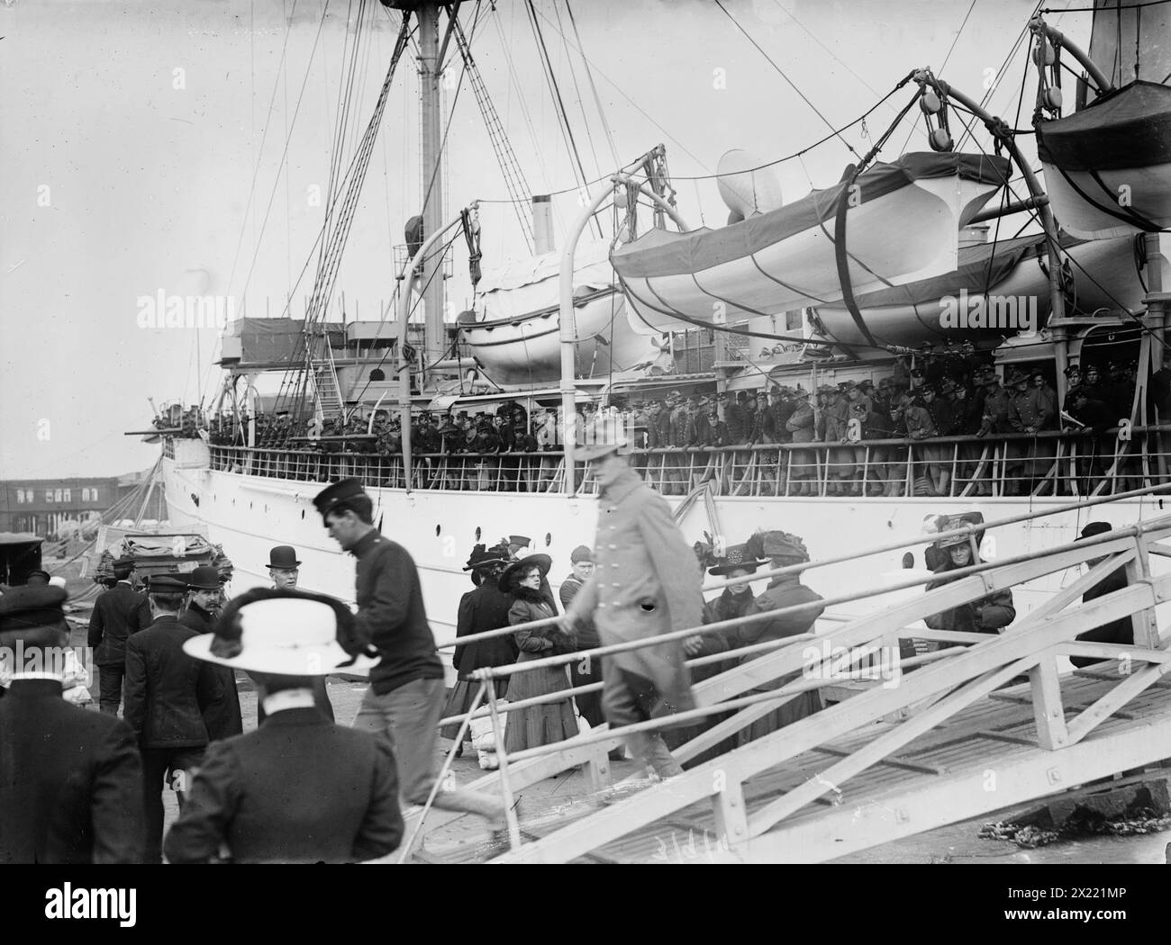 Marines aboard Prairie, 1911. Stock Photo