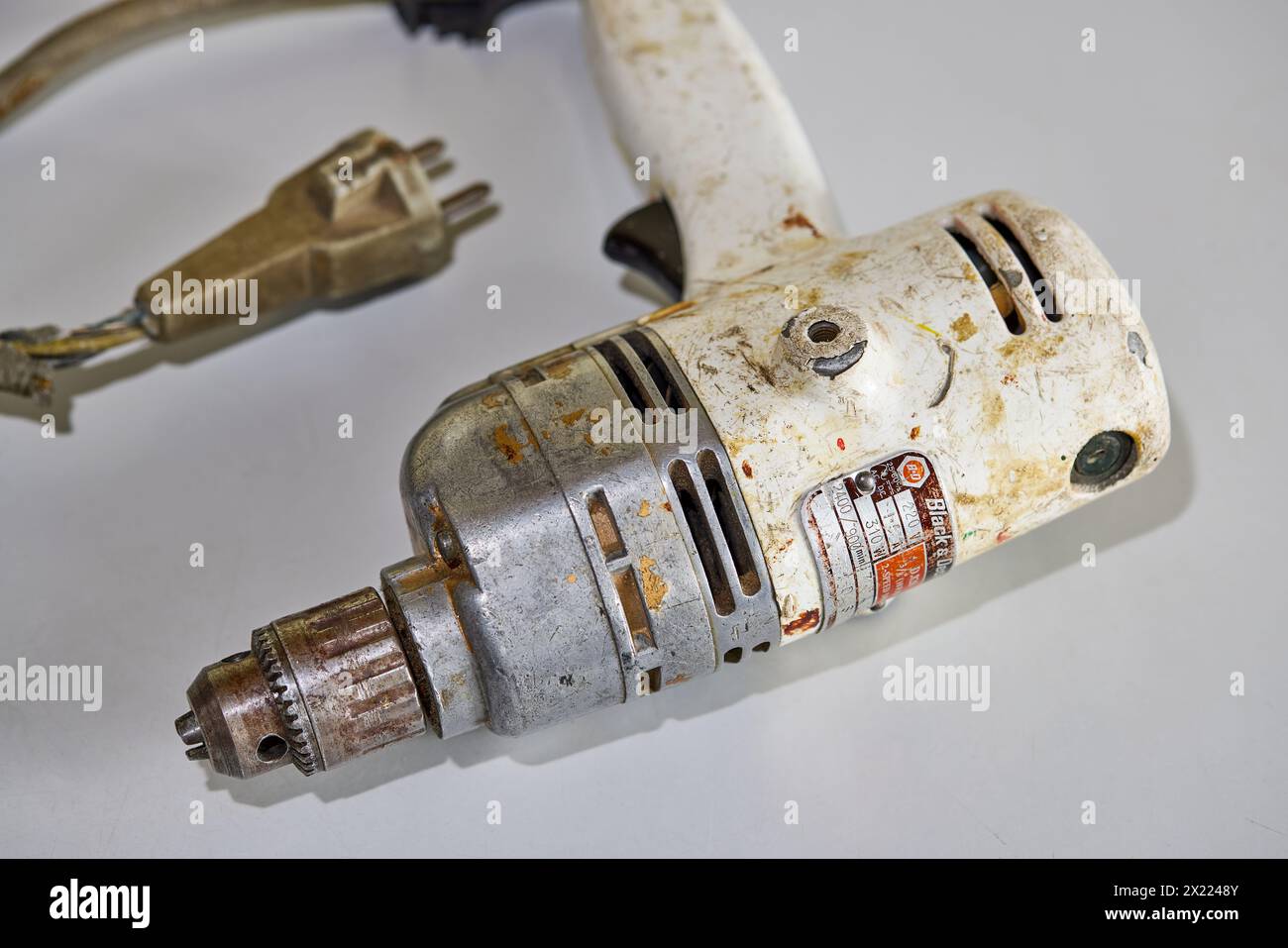 Old, worn Black & Decker D.820 power drill Stock Photo