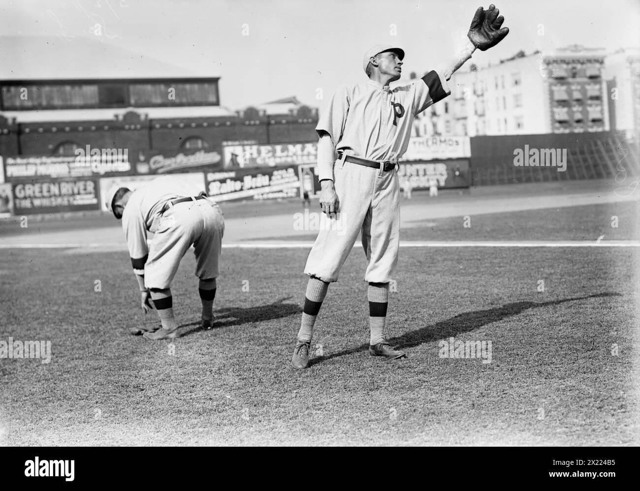 Dode Paskert, Philadelphia, NL (baseball), c1911. Shows baseball player Dode Paskert at Hilltop Park, New York City. Stock Photo
