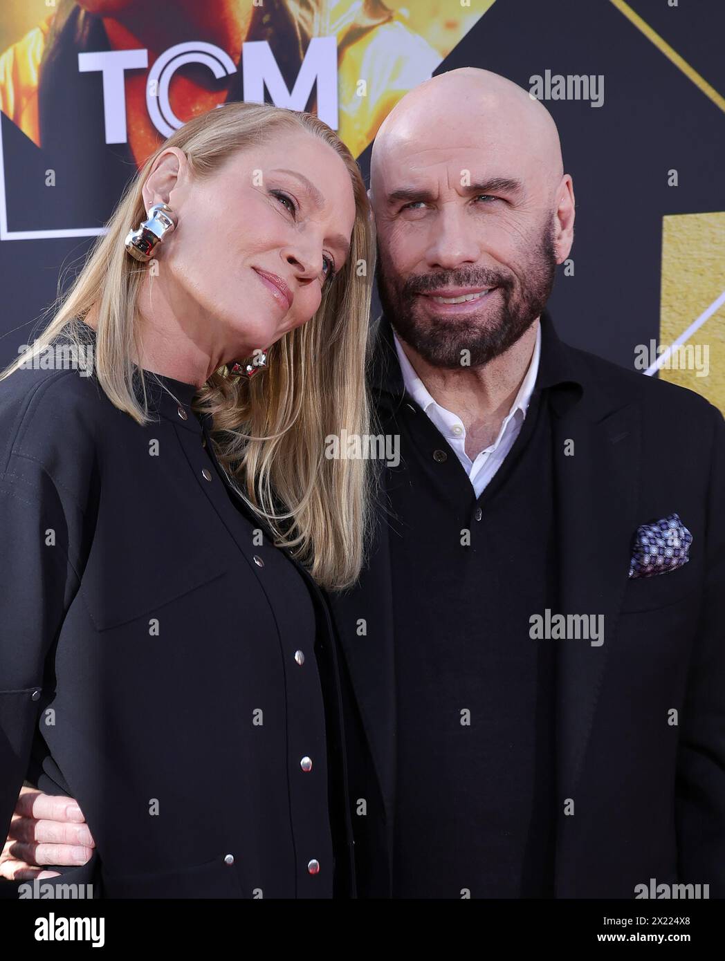 Hollywood, Ca. 18th Apr, 2024. Uma Thurman, John Travolta at the TCM Classic Film Festival Opening Night: Pulp Fiction on April 18, 2024 at TCL Chinese Theater IMAX in Hollywood, California Credit: Faye Sadou/Media Punch/Alamy Live News Stock Photo
