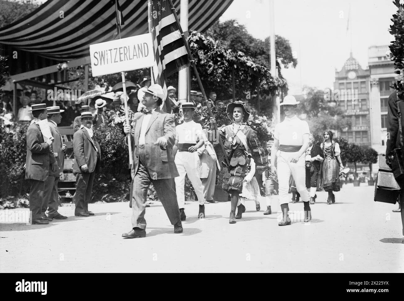 Swiss in N.Y. 4th of July Parade, between c1910 and c1915. Stock Photo