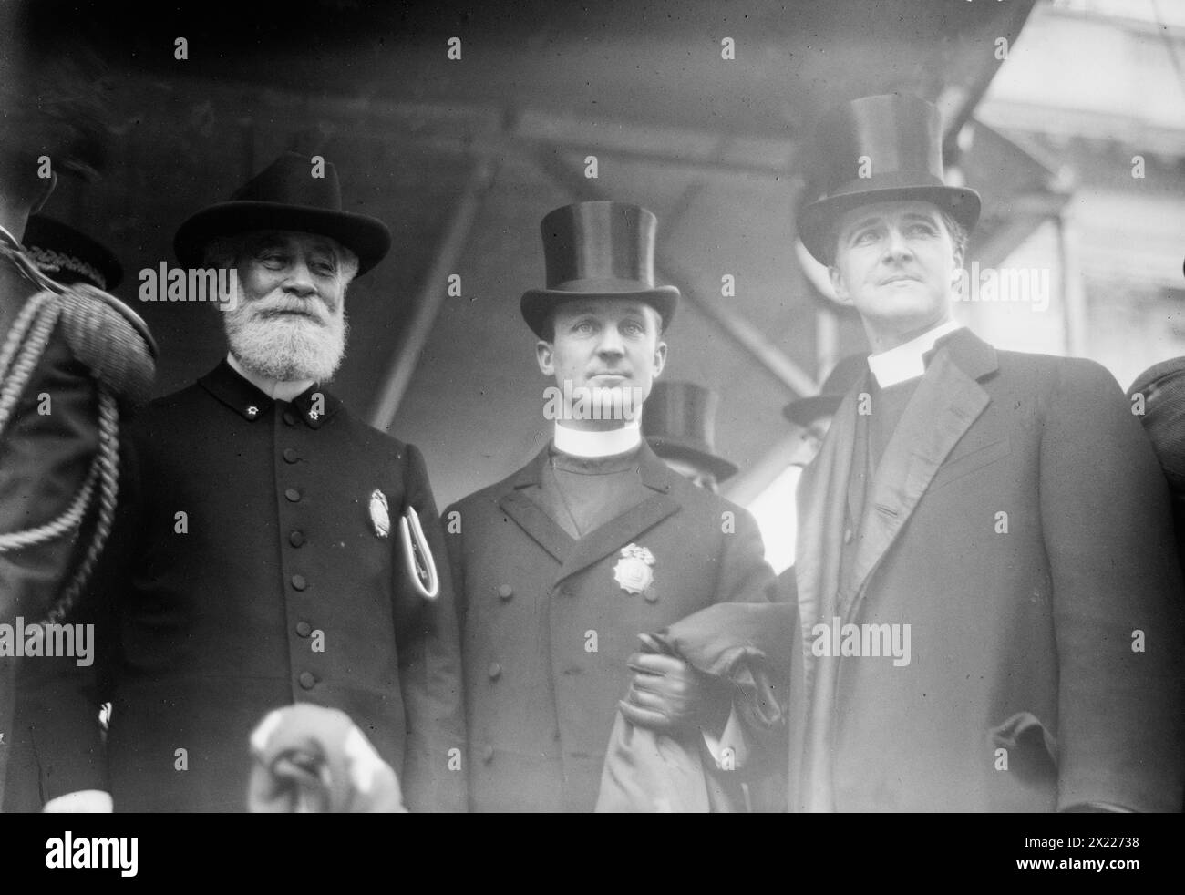 Police Chaplains - Blum - Stires - Genns. N.Y., between c1910 and c1915. Shows police chaplains including Rabbi Abraham Blum, New York City's first Jewish police chaplain and Ernest M. Stires. Stock Photo