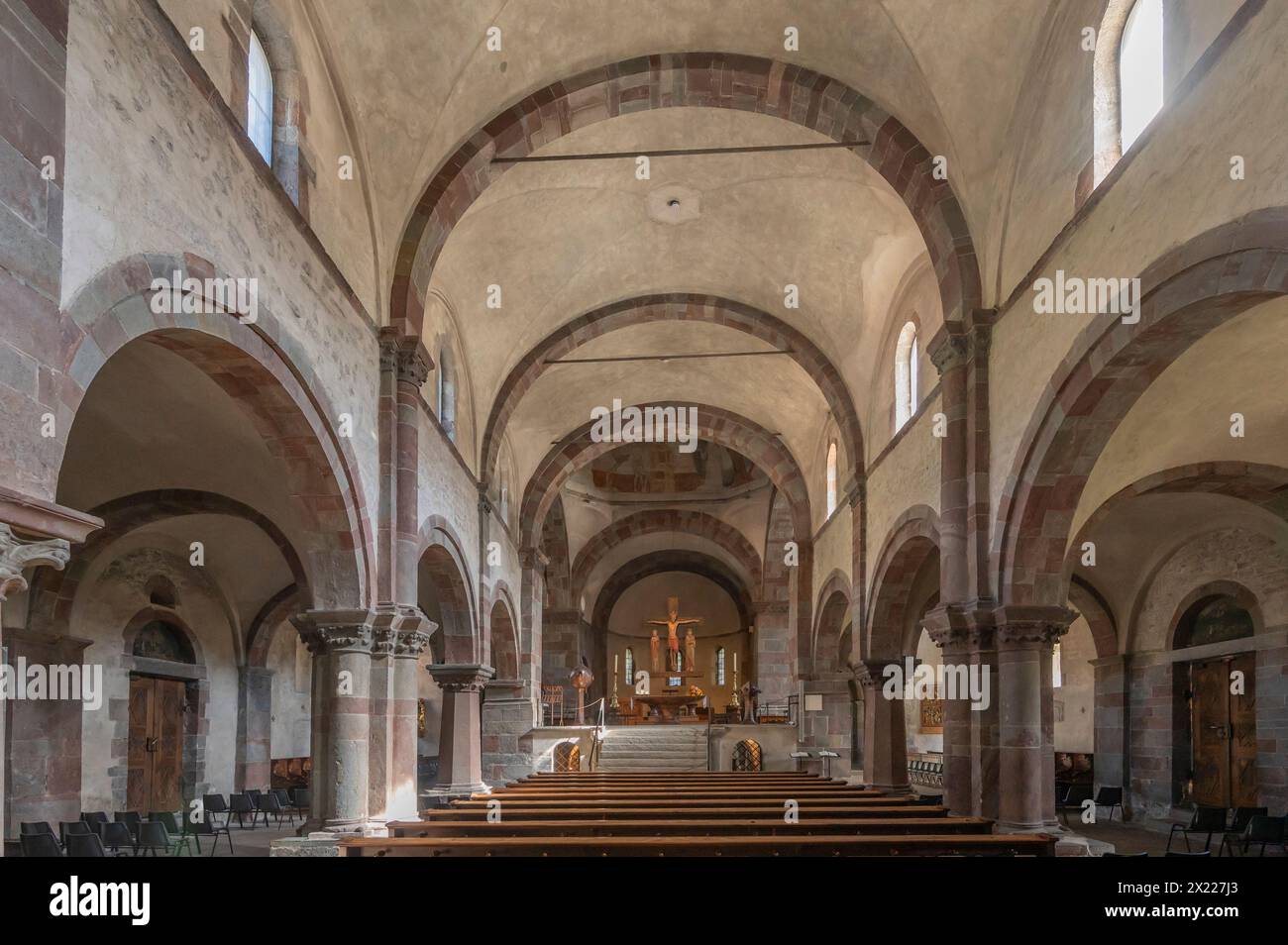 Collegiate church in Innichen, Sexten Dolomites, Innichen, (San Candido), Hochpustertal, Bolzano Province, Alto Adige, South Tyrol, Alps, Dolomites, T Stock Photo