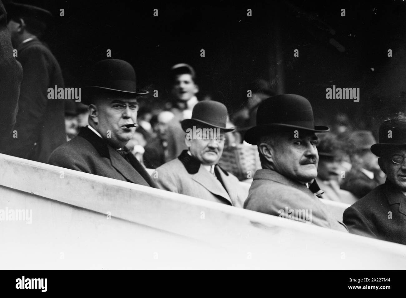 Ban Johnson, Garry Herrman, Thos. Lynch, World Series N.Y., 1911. Stock Photo