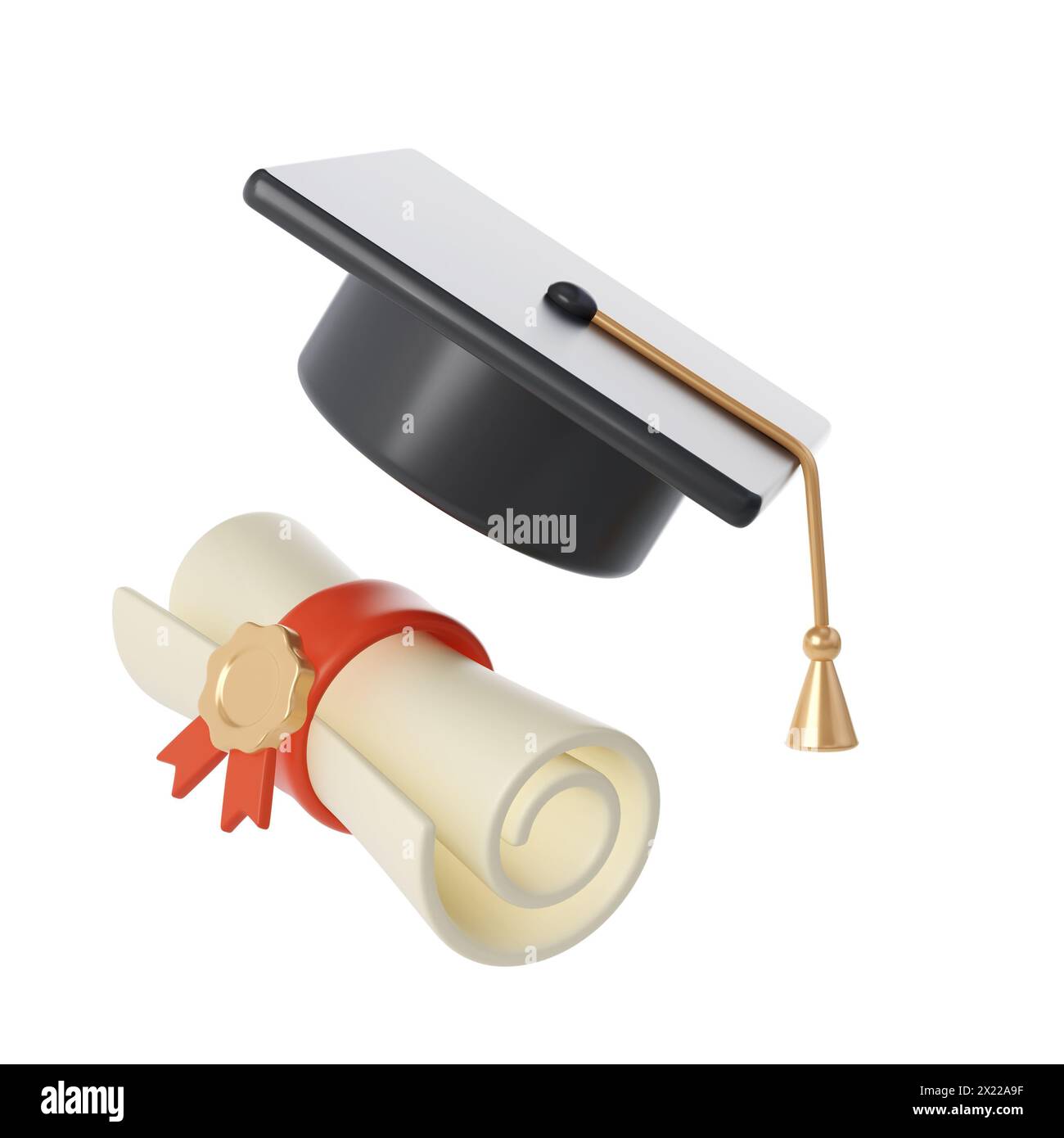 3d graduation cap diploma Cut Out Stock Images & Pictures - Alamy