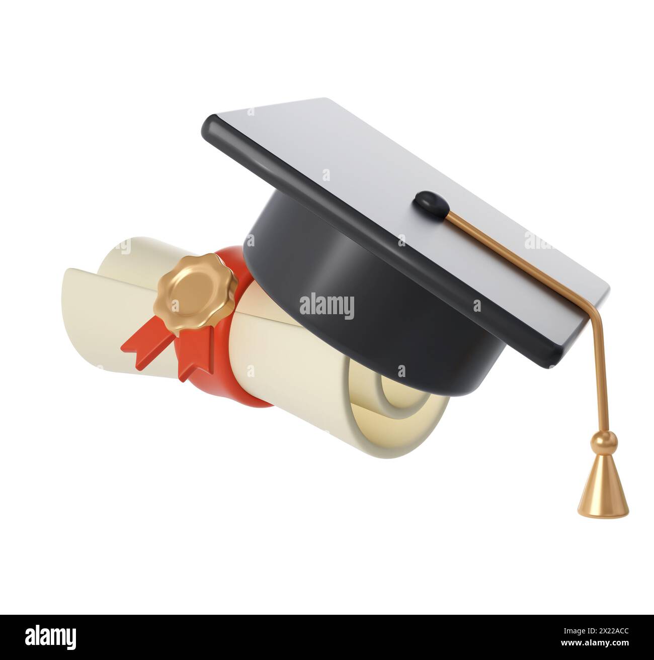 3d graduation cap diploma Cut Out Stock Images & Pictures - Alamy