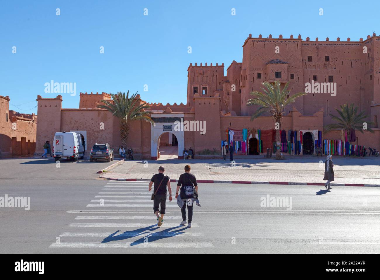 Ouarzazate, Morocco - January 30 2019: The Kasbah Taourirt was built in the 17th century by the Glaoui tribe. It was one of the first big Berber archi Stock Photo