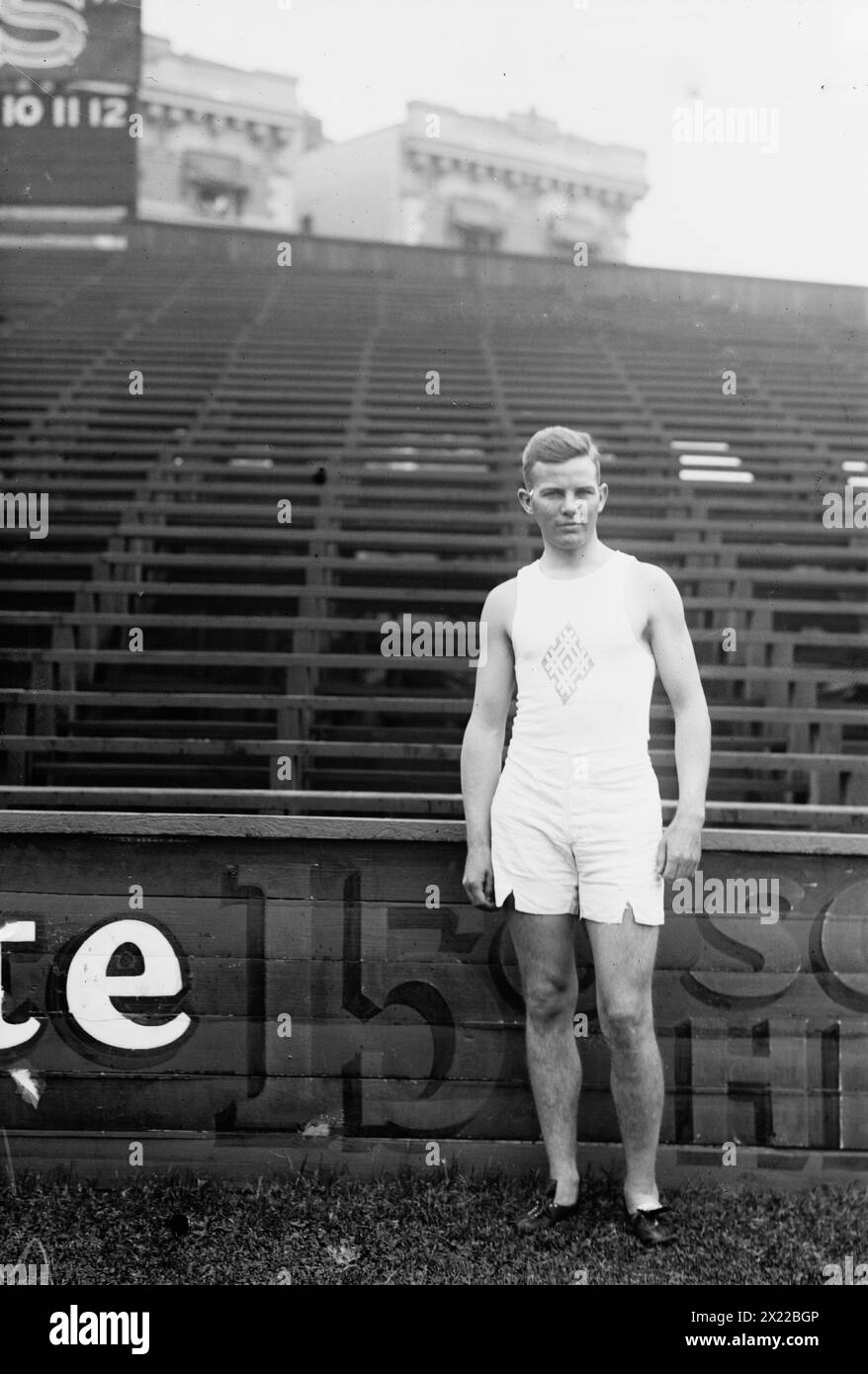 J. Ira Courtney, between c1910 and c1915. Shows John Ira Courtney (1889-1968), a member of the American track and field team at the 1912 Olympics in Stockholm, Sweden. Stock Photo