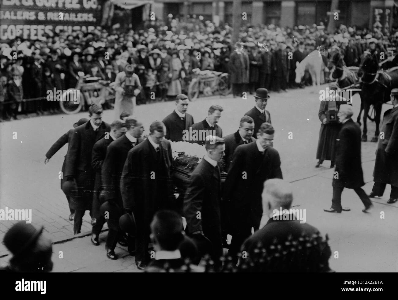 Funeral of J.S. Sherman, 1912. Shows funeral on November 2, 1912 for James Schoolcraft Sherman (1855-1912), Vice President under William Howard Taft, Utica, New York. Stock Photo
