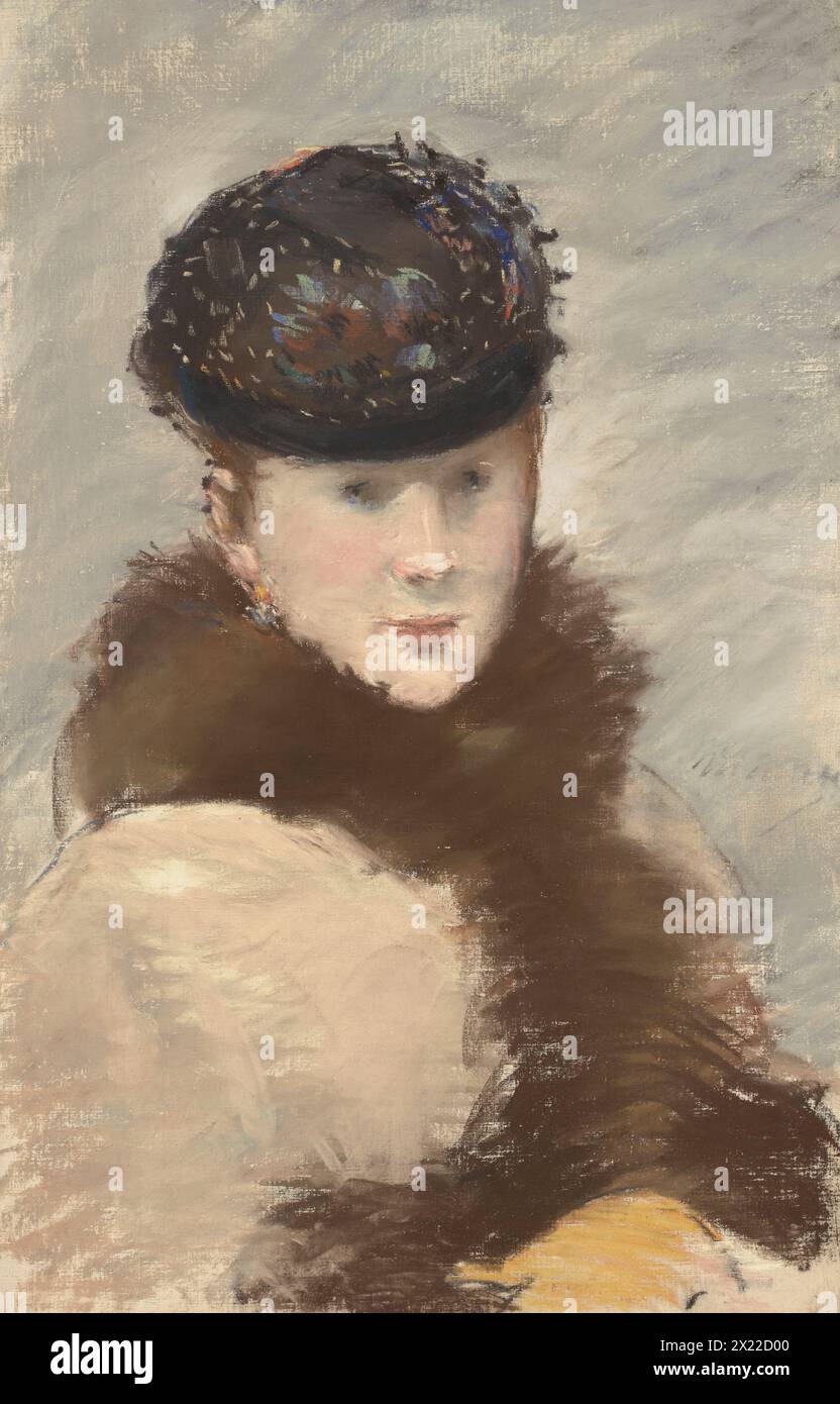 M&#xe9;ry Laurent Wearing A Small Toque, 1882. Portrait of the actress and singer M&#xe9;ry Laurent. Stock Photo