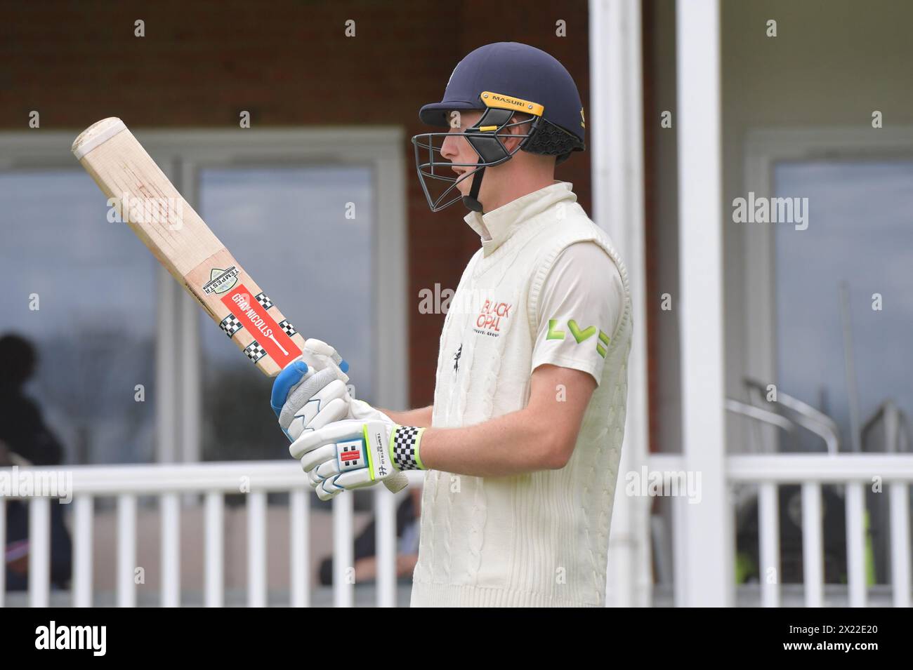 Canterbury, England. 19th Apr 2024. Zak Crawley of Kent and England before day one of the Vitality County Championship Division One fixture between Kent County Cricket Club and Surrey County Cricket Club at the Spitfire Ground, St Lawrence in Canterbury. Kyle Andrews/Alamy Live News. Stock Photo