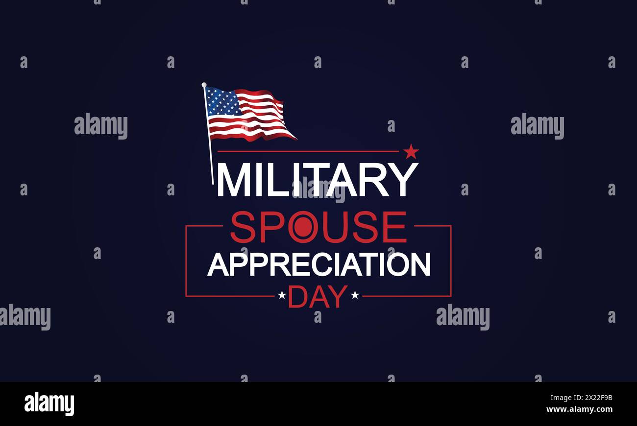 Military Spouse Appreciation A Heartfelt Tribute with Flag Illustration Stock Vector