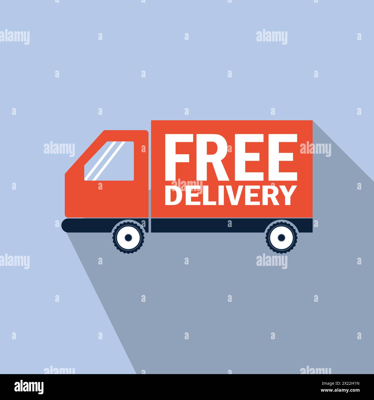 Free delivery truck icon. Flat illustration of free delivery truck vector icon for web Stock Vector