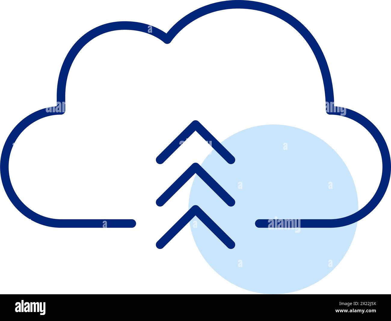 Instant upload to cloud. Arrows up. Efficient backup and integration. Pixel perfect, editable stroke icon Stock Vector