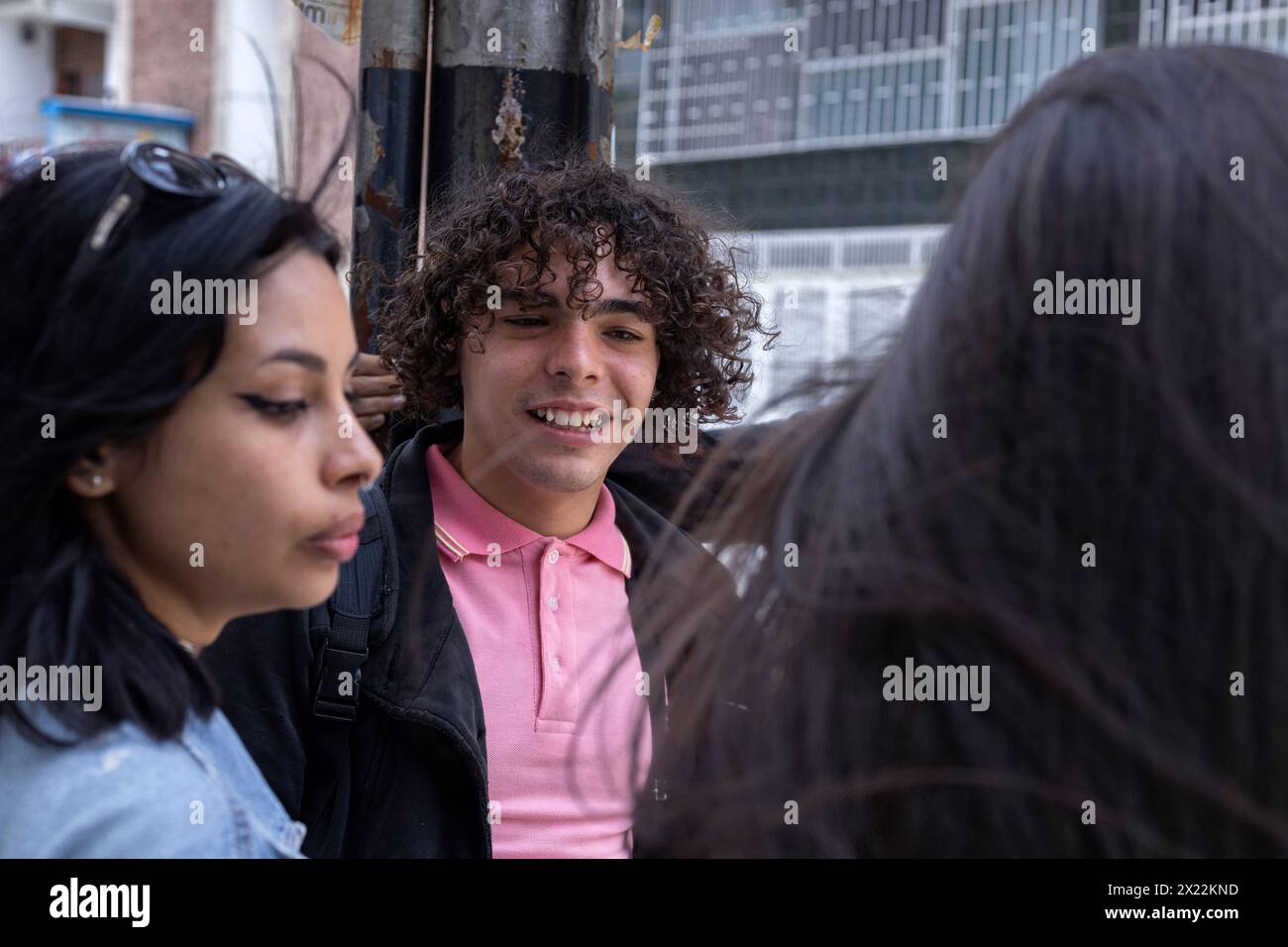 Group of university students outside of class Stock Photo