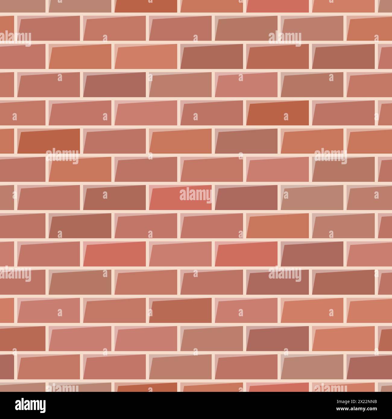 Red brick wall texture. Seamless background. Vector illustration Stock Vector