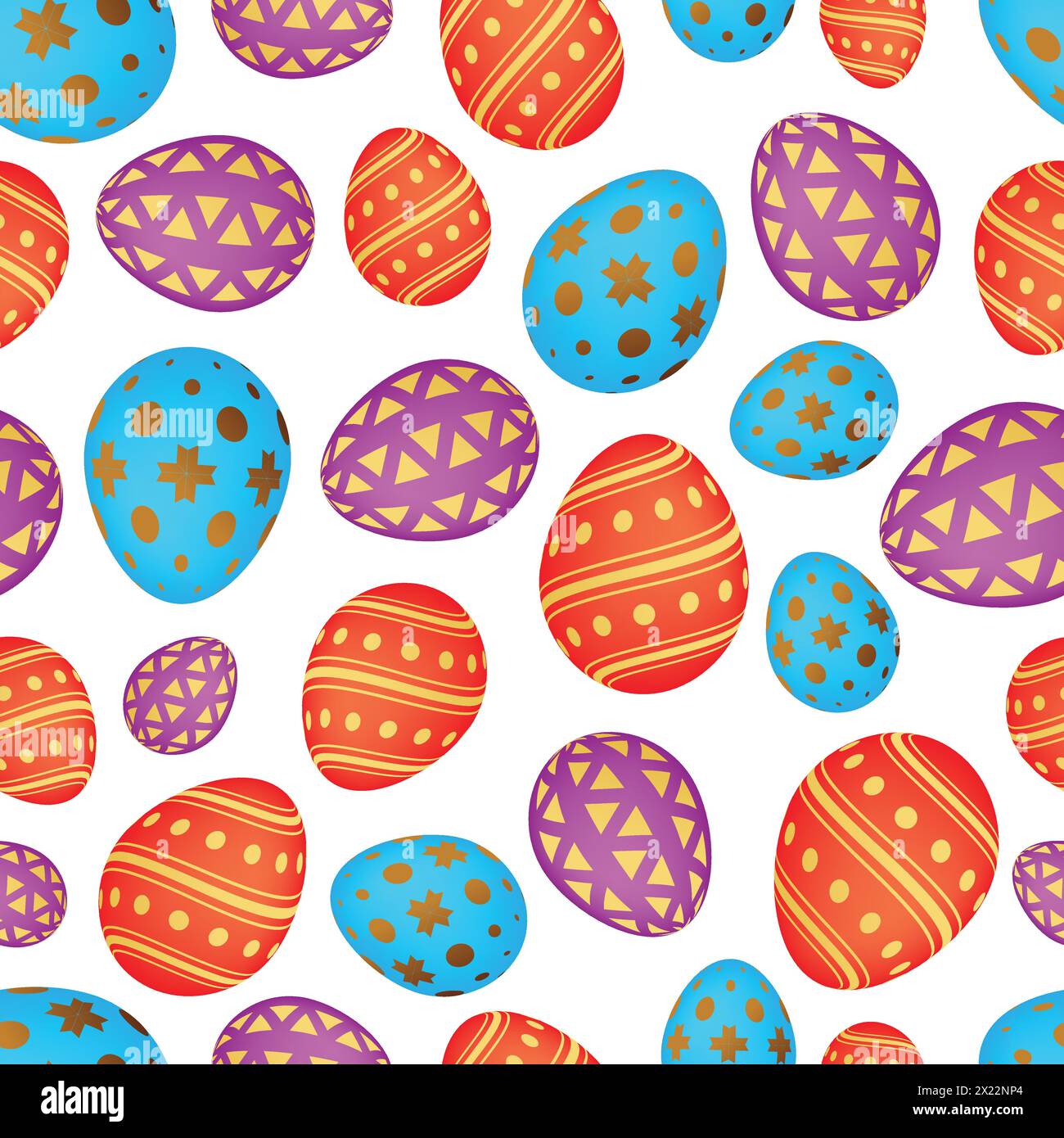 Seamless pattern with colorful Easter eggs. Vector illustration Stock ...