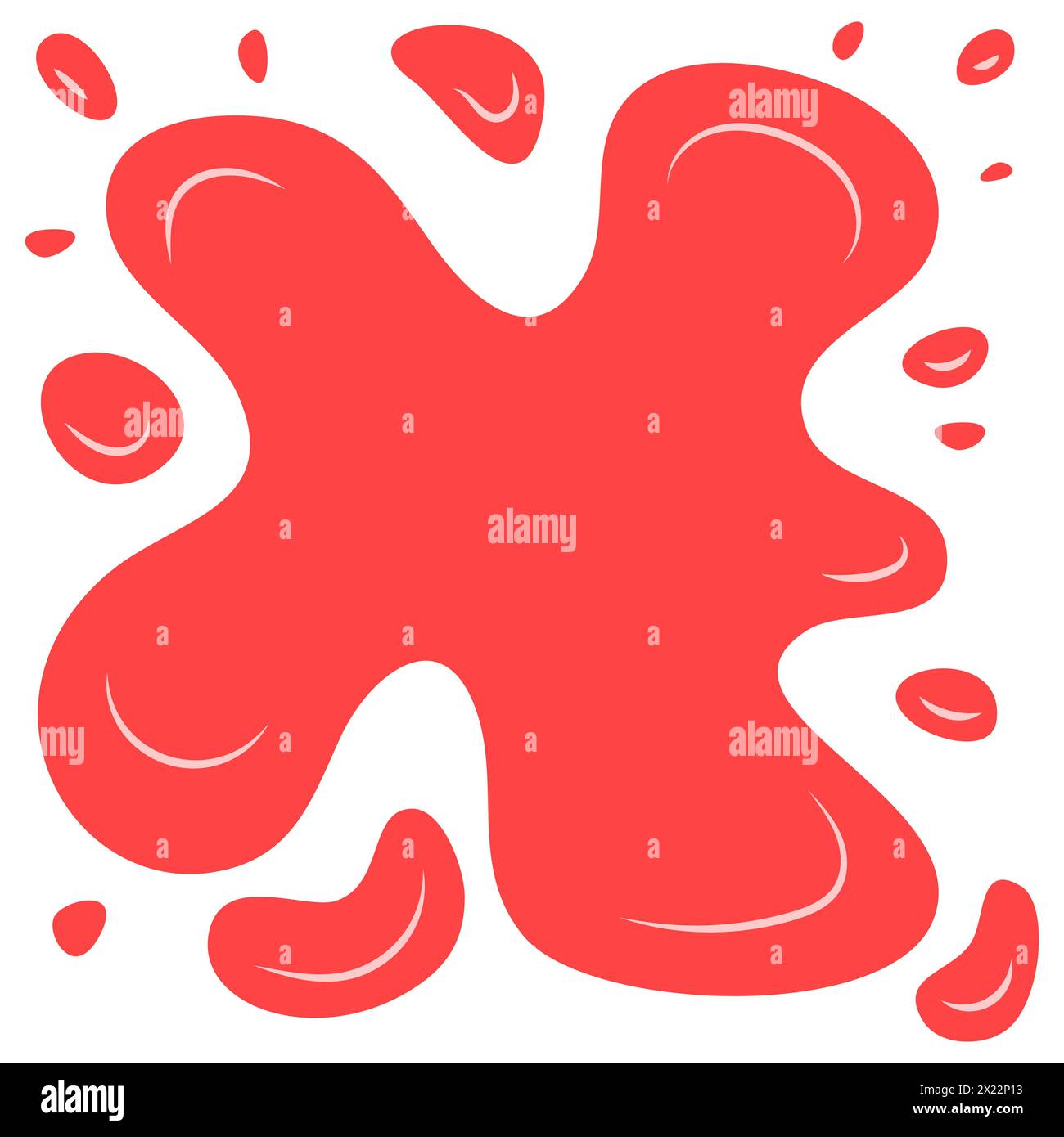 Red splash on a white background. Vector illustration Stock Vector