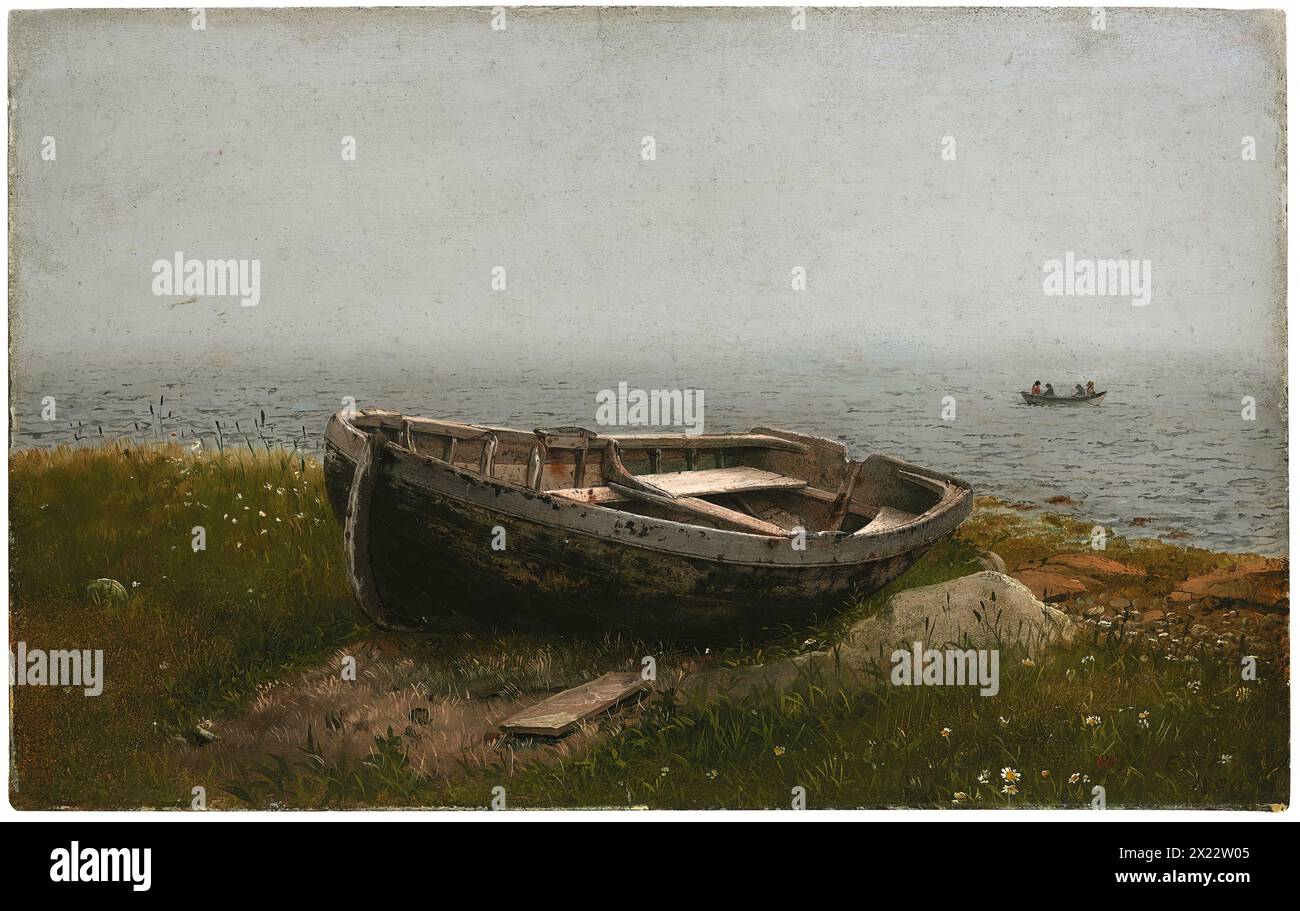 Abandoned Skiff, 1850. Stock Photo