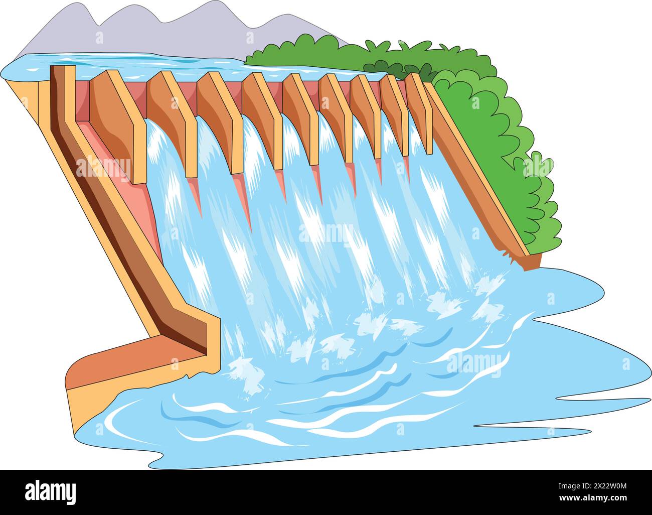 Dam vector illustration in an isolate background Stock Vector