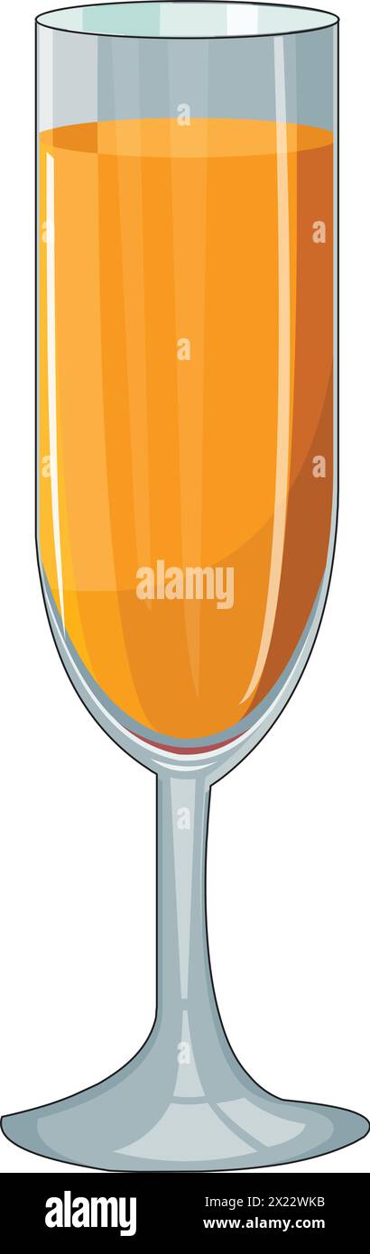 Vector mango juice in a glass Stock Vector