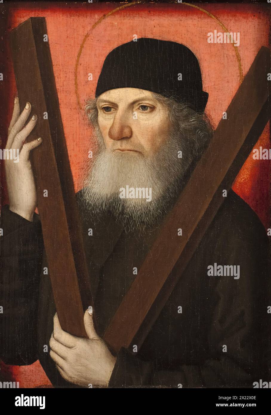 Portrait of a Man as Saint Andrew (recto), 1480. Stock Photo