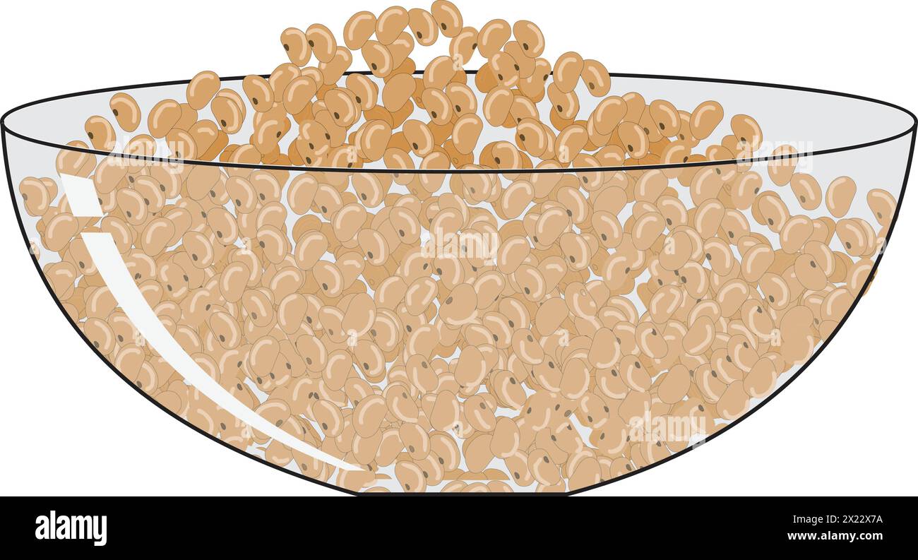 Vector chickpeas in a glass bowl Stock Vector