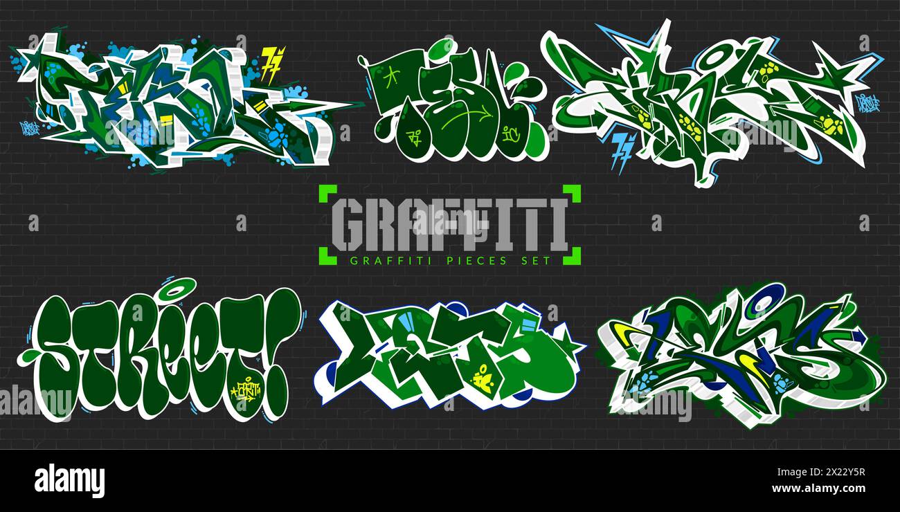 Dark Abstract Colorful Urban Street Art Lettering Vector Illustration ...