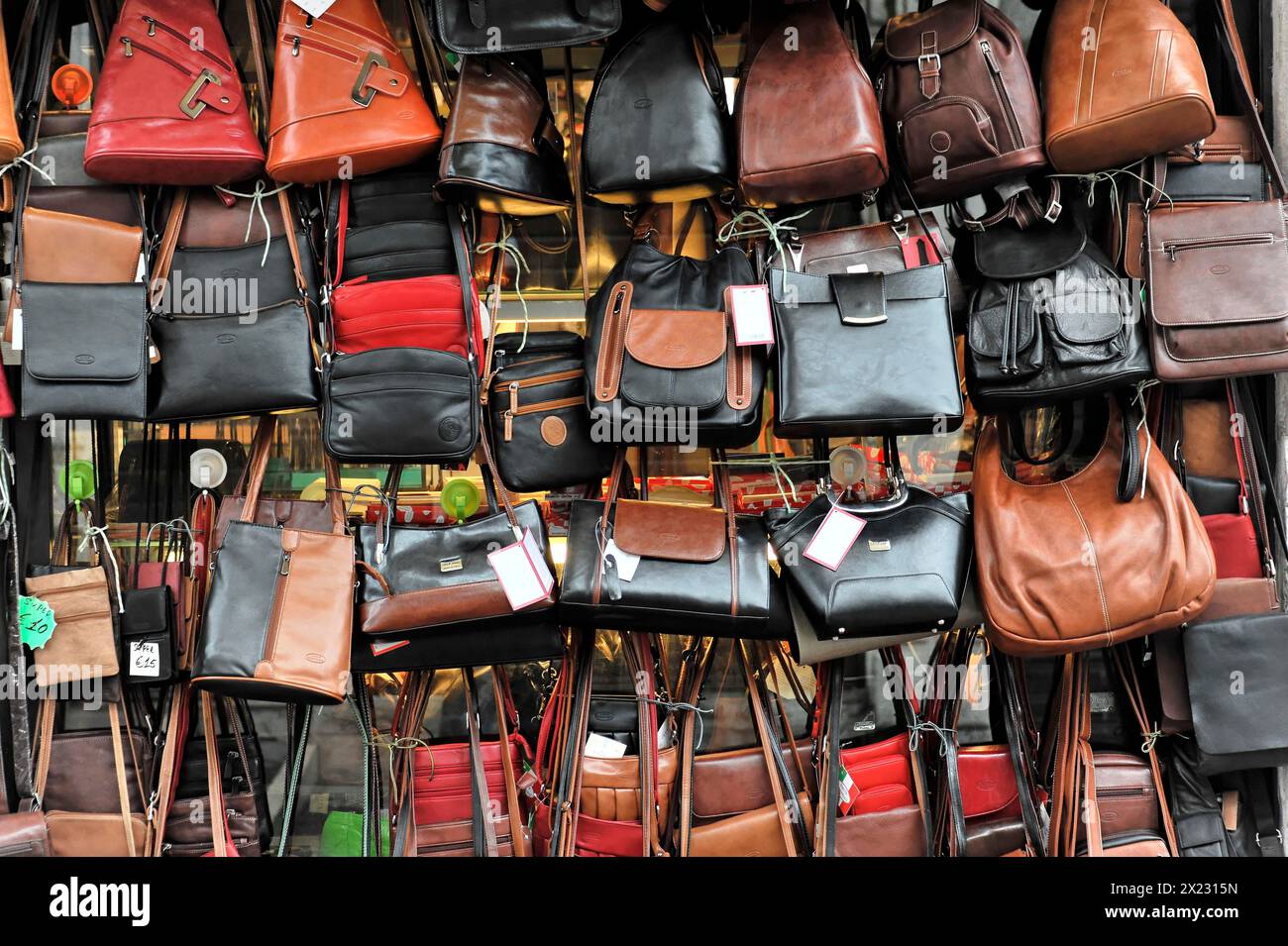 Stall leather handbags hi-res stock photography and images - Alamy