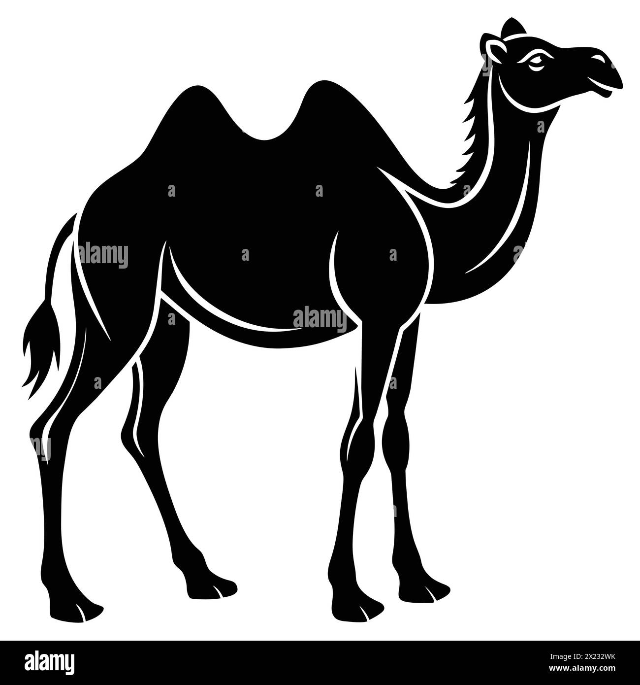 Camel silhouette vector image Black and White Stock Photos & Images - Alamy