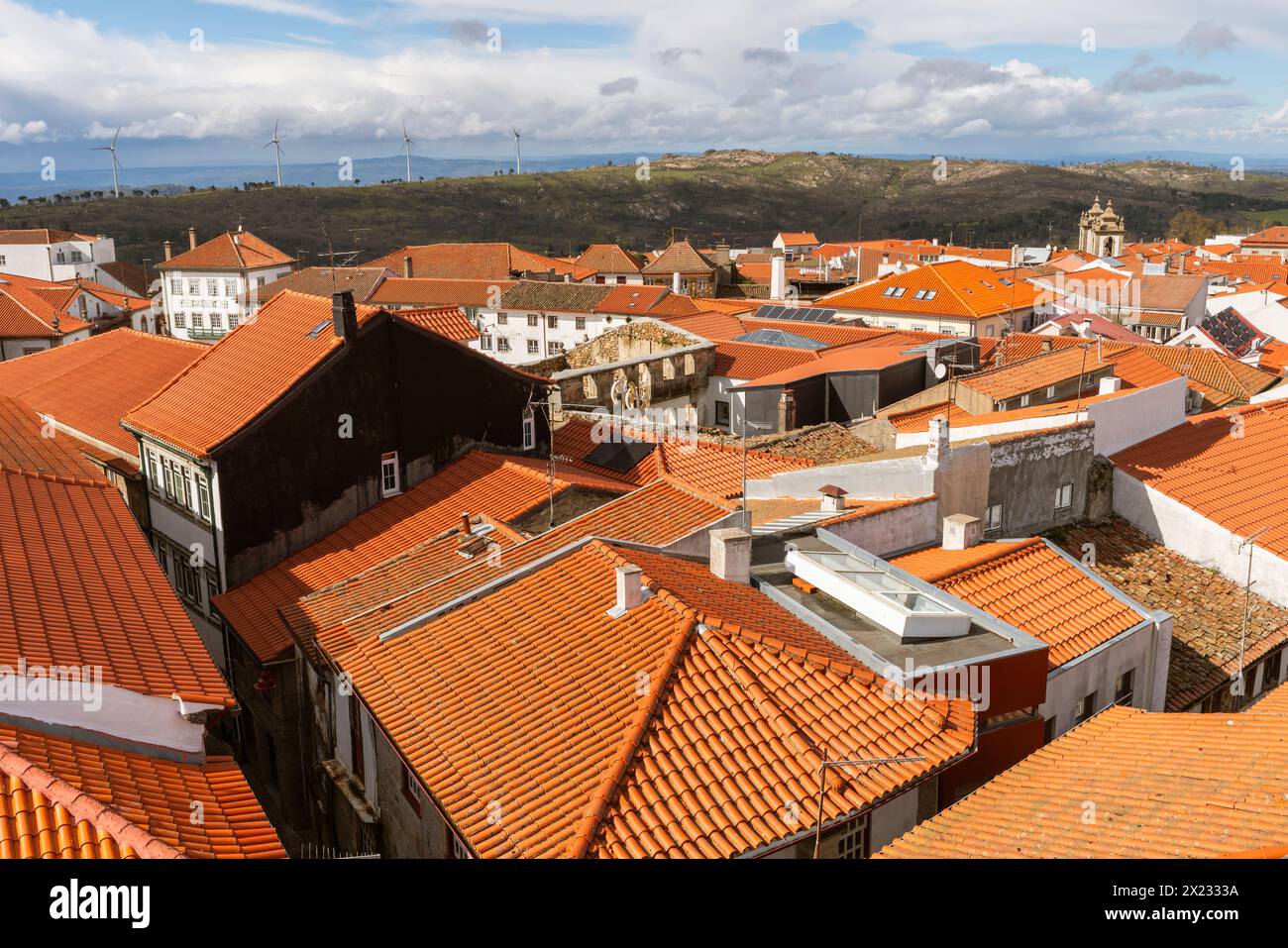 Elevated panoramic view of Guarda old town. Portugal Stock Photo - Alamy