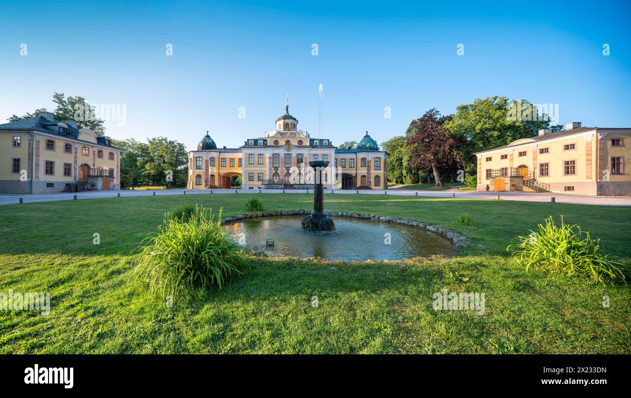 Belvedere Palace with fountain, Classical Weimar UNESCO World Heritage ...