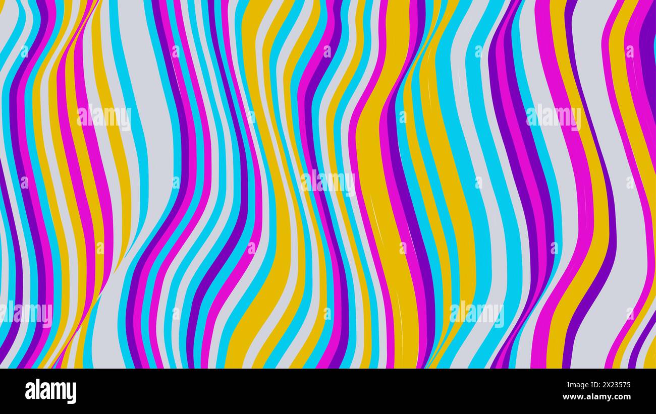 Abstract colorful wavy stripes pattern background Stock Vector
