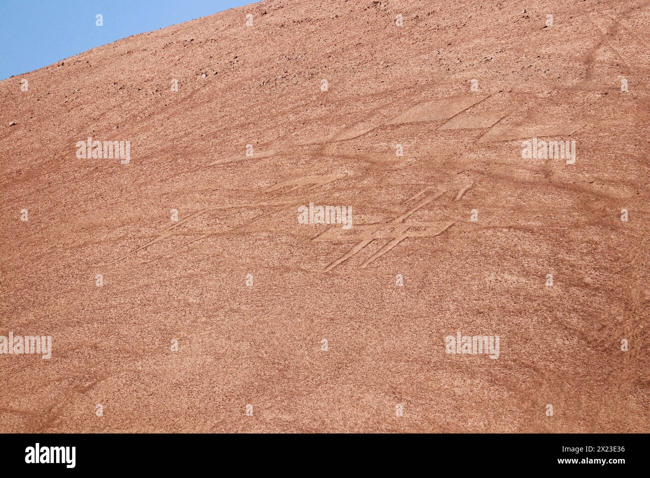 Chile; northern Chile; Tarapaca Region; on the road between Iquique and Humberstone; giant geoglyphs; oversized rock carvings Stock Photo