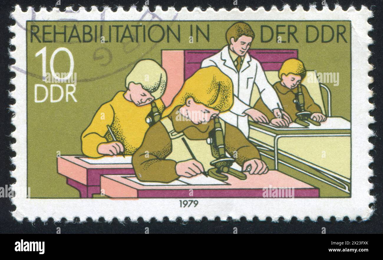 GERMANY - CIRCA 1979: stamp printed by Germany, shows Hospital Classroom, circa 1979 Stock Photo